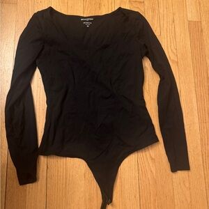 Banana Republic Factory Black soft stretch long sleeve bodysuit XS
